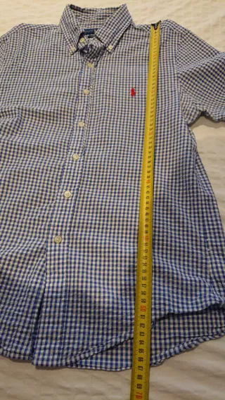 Camisa Polo Ralph Lauren cuadros azul y blanco