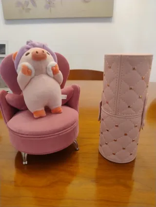 Set Brochas Maquillaje Rosa y Dorado