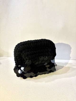 Pochette nera con paillettes