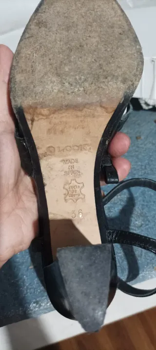 Sandalias Valentino Tacon Negro Plata