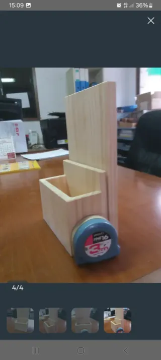 Servilletero y portamenús de madera