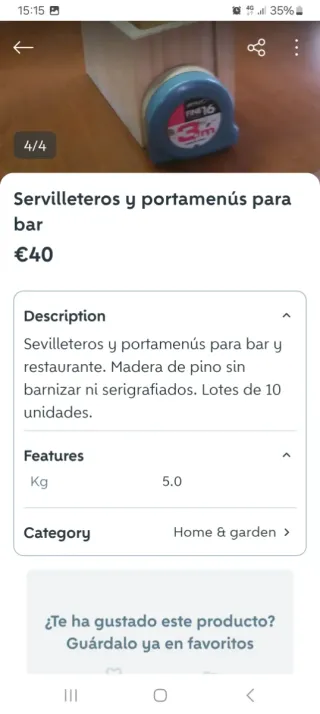 Servilletero y portamenús de madera