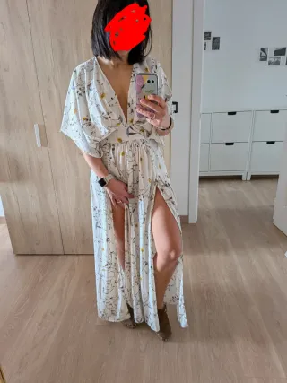 Vestido largo vaporoso estampado