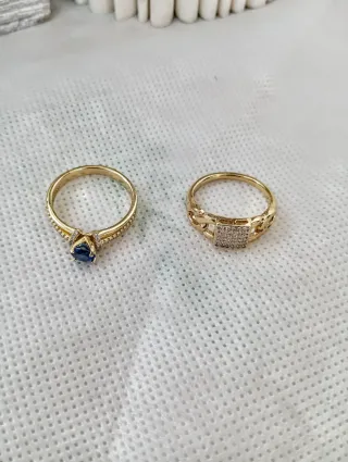 Conjunto Pendientes y Anillos Dorados