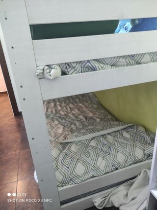Cama litera Montessori blanca