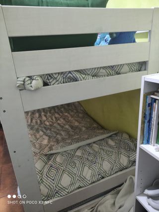 Cama litera Montessori blanca