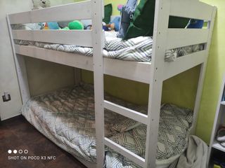 Cama litera Montessori blanca