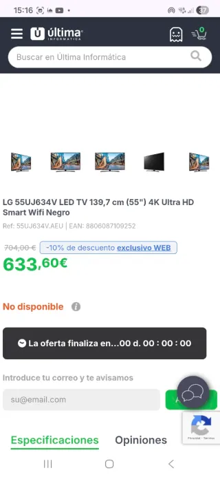 Smart TV WiFi 55 4K UHD LG