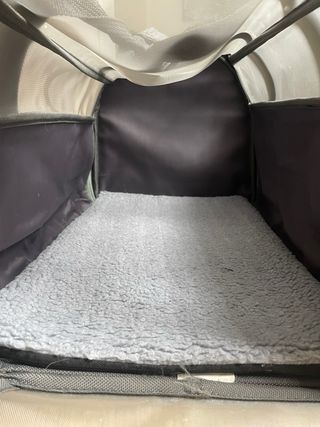 Transportín para mascotas gris y verde