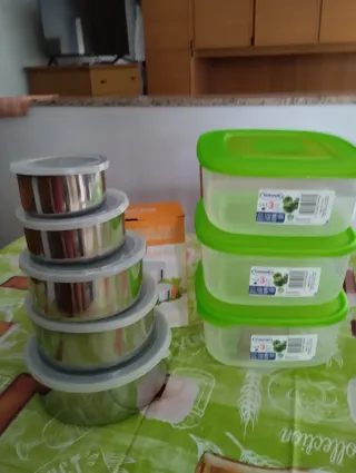 Set Contenitori Acciaio e Frigo 8 Pezzi