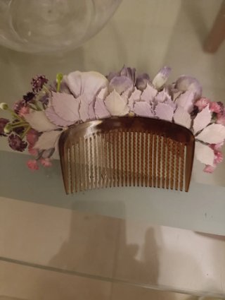 Elegant Headpiece Fallera Flowers Brown and Gold