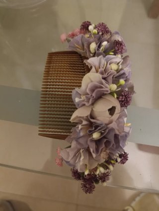 Elegant Headpiece Fallera Flowers Brown and Gold