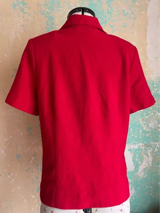 Blusa vintage Briggs New York Roja Manga Corta
