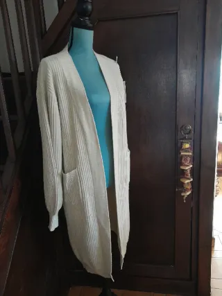 Cardigan lungo panna