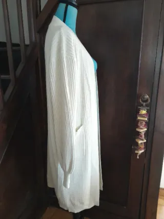 Cardigan lungo panna