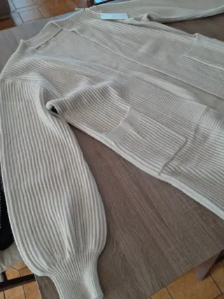 Cardigan lungo panna