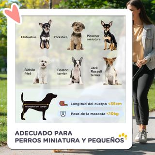 Carrito para Perros Pequeños con Toldo Ajustable