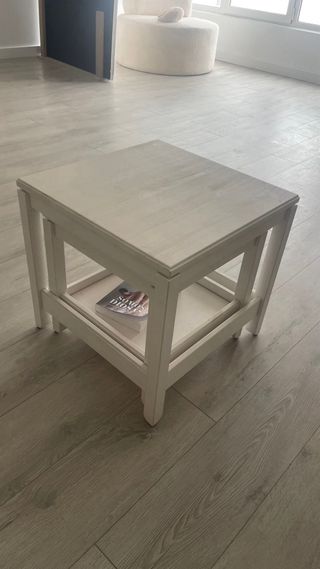 Mesita de centro de madera blanca 2 piezas