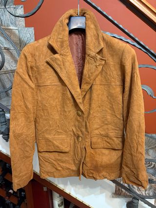 Giacca in vera pelle scamosciata vintage