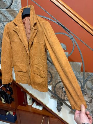 Giacca in vera pelle scamosciata vintage