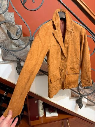 Giacca in vera pelle scamosciata vintage