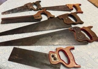 Lote 6 serruchos antiguos- grande medianos pequeño