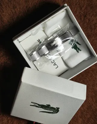 Pulsera Lacoste Doble Logo Acero Plata