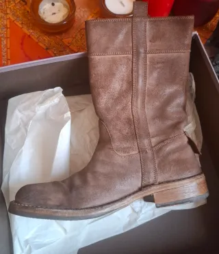 Stivaletti in cuoio marrone