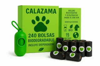 Dispensador + 240 Bolsas Caca Perro Biodegradables