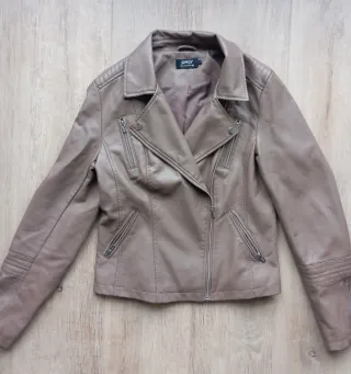 Cazadora Biker Polipiel Only Taupe