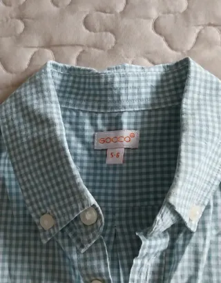 Camisa Gocco xadrez verde claro Tam 5/6