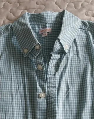 Camisa Gocco xadrez verde claro Tam 5/6