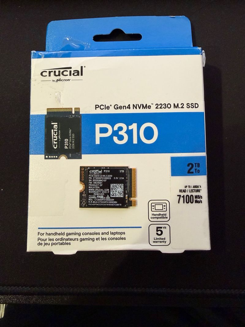 SSD Crucial P310 2TB NVMe PCIe Gen4 M.2 2230
