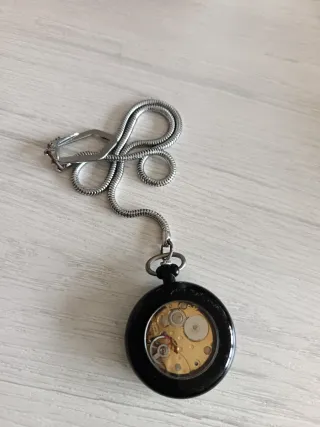 Reloj de bolsillo CLARO plateado y negro