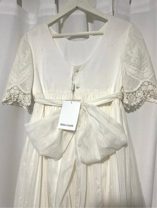 Vestido Comunión Rosa Clara Blanco