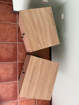 Mesitas de noche roble 2 cajones