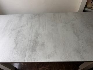 Mesa de comedor extensible (50cm) gris y blanca