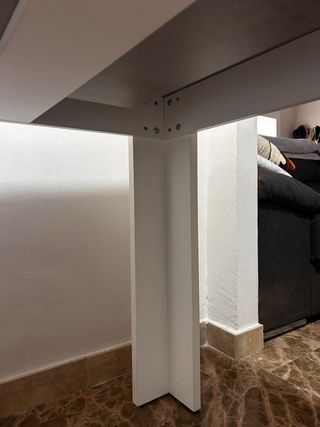 Mesa de comedor extensible (50cm) gris y blanca