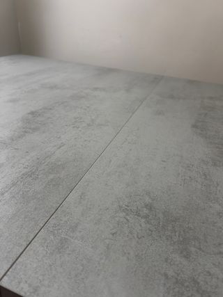 Mesa de comedor extensible (50cm) gris y blanca