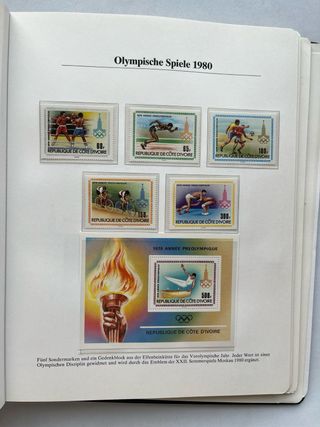 Álbum Sellos Juegos Olímpicos 1980 VOL.1 EXCLUSIVO