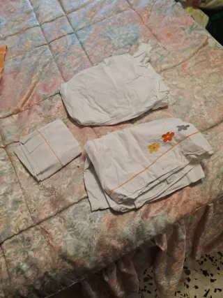 Ropa de Cuna Bebé Elefantes Naranja y Amarillo
