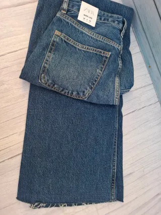 Vaqueros Zara Wide Leg Mujer Talla 38