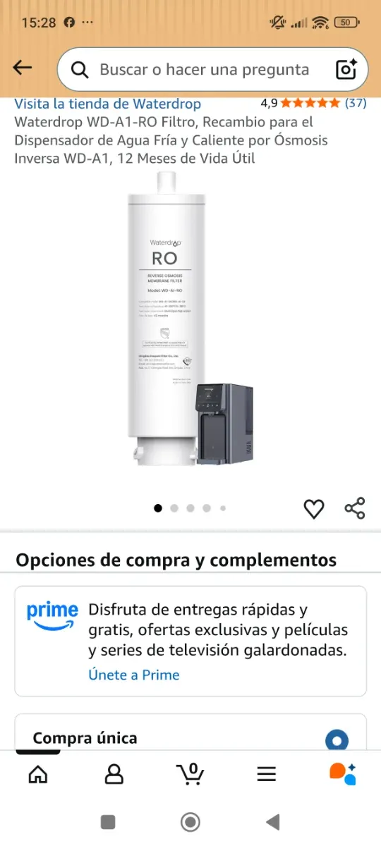 Recambio de filtro Osmosis Waterdrop WD-A1-RO