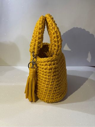 Borsa in lycra gialla con manico