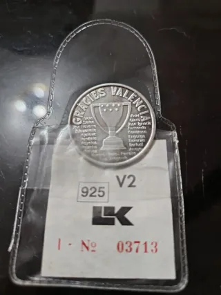 Moneda Valencia C.F. 1995-1996,en plata