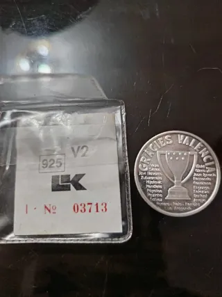 Moneda Valencia C.F. 1995-1996,en plata