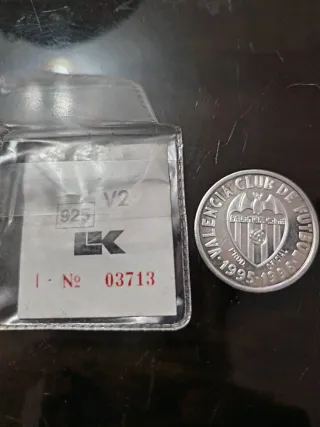 Moneda Valencia C.F. 1995-1996,en plata
