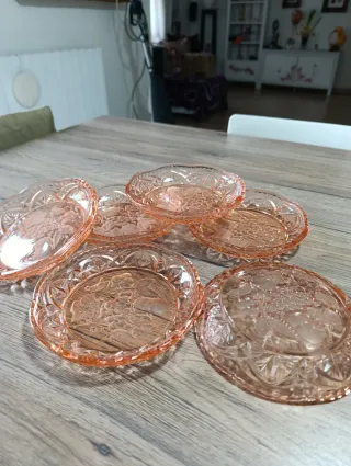 Set 6 Ciotoline/Piattini Vintage Rosa