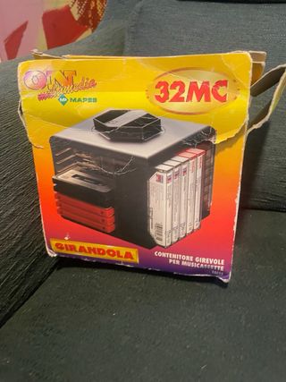 PORTA MUSICASSETTE GIRANDOLA VINTAGE AUDIO