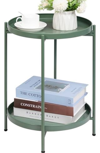 Mesa auxiliar verde 2 niveles metal Nueva!!!